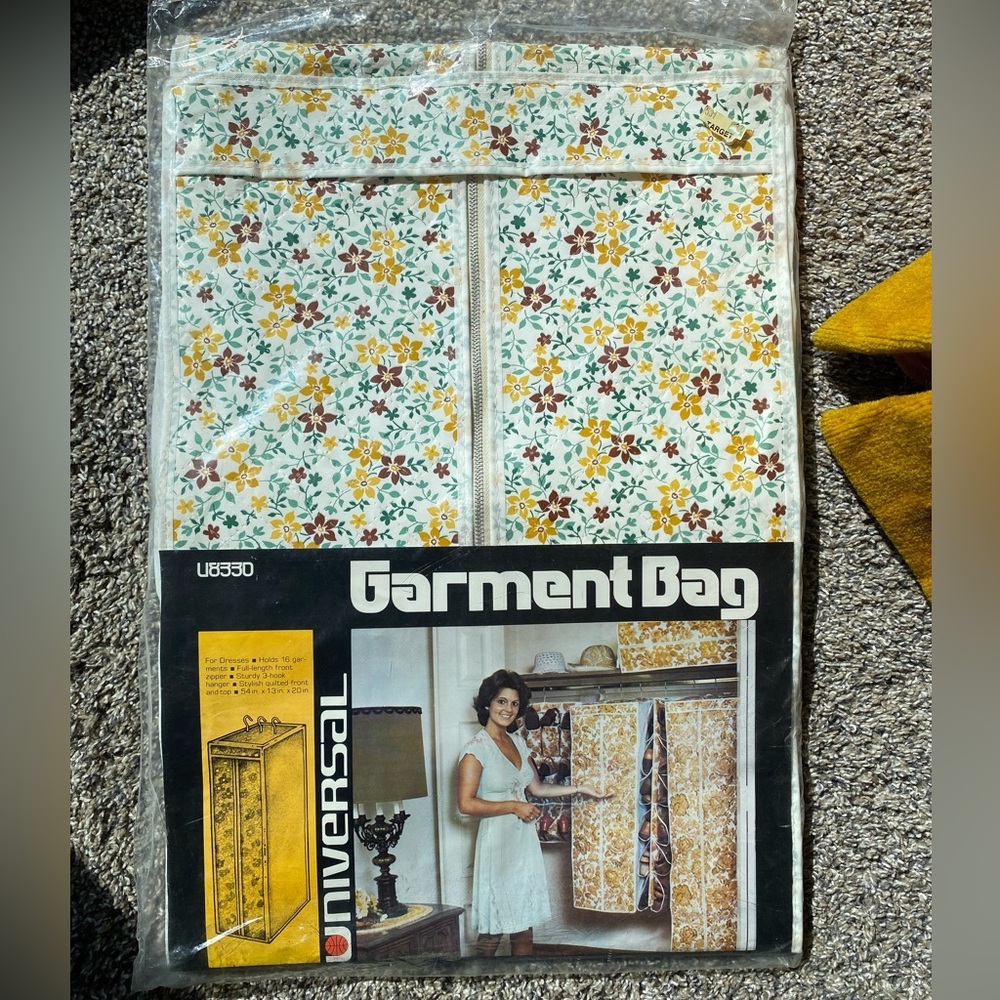 Vintage Garment Bag with Floral Design